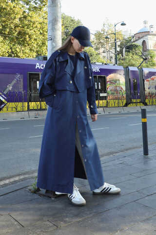 İkili Trençkot Lacivert - 9