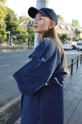 İkili Trençkot Lacivert - 10