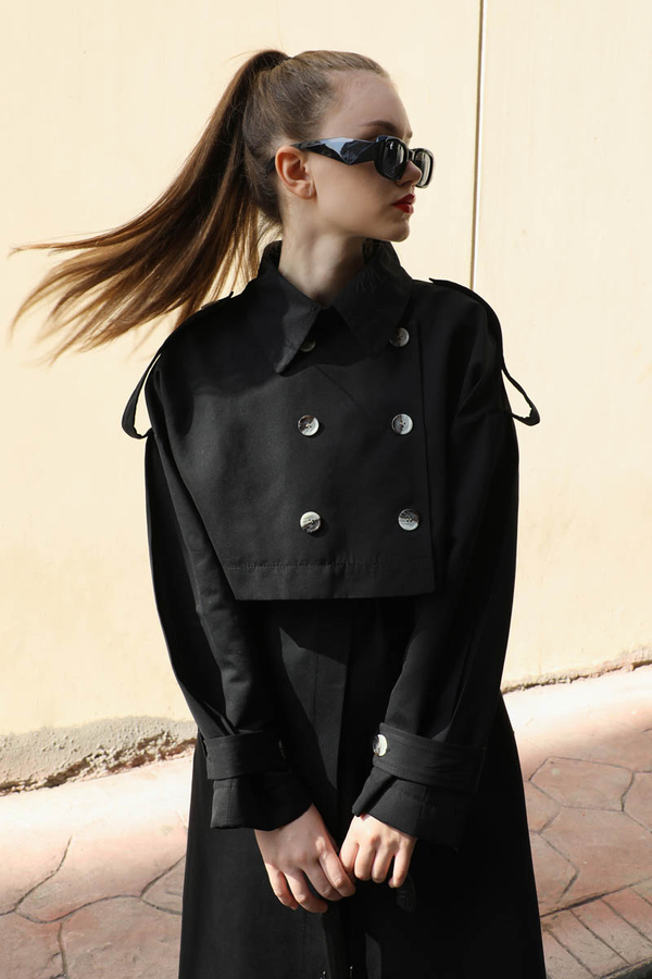 İkili Trençkot Siyah - 7