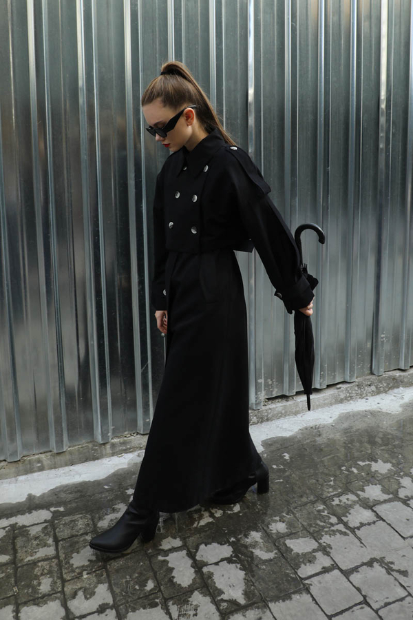 İkili Trençkot Siyah - 9