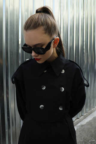 İkili Trençkot Siyah - 10