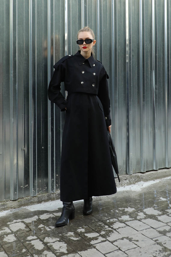 İkili Trençkot Siyah - 12