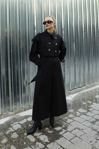 İkili Trençkot Siyah - 1