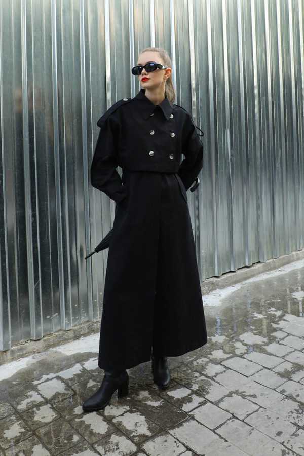 İkili Trençkot Siyah - 1