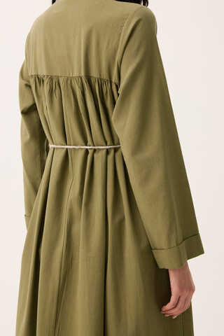 İmge Keten Elbise Haki - 16