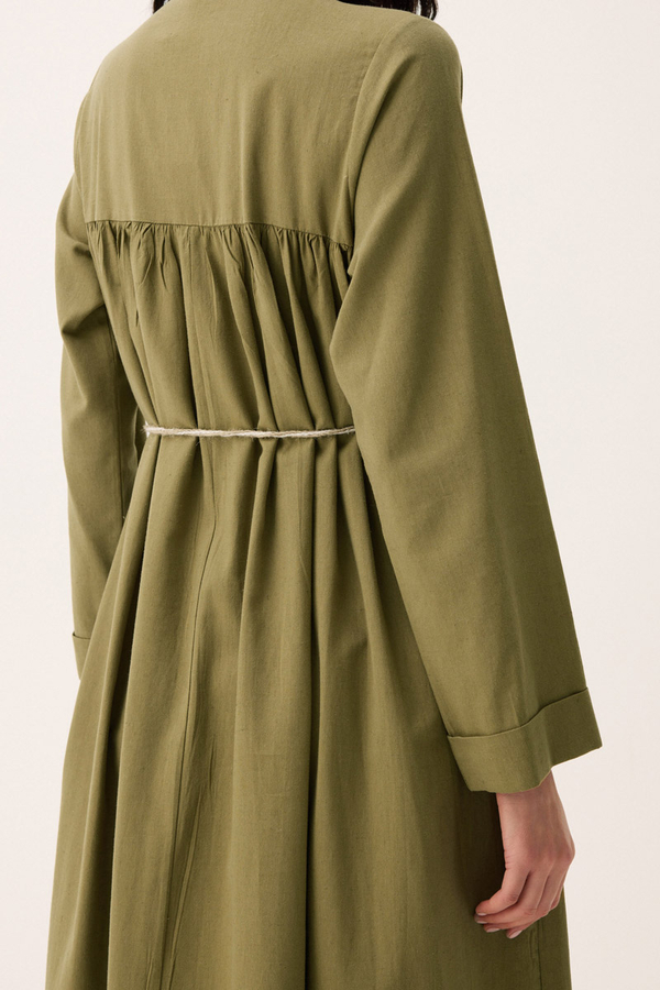 İmge Keten Elbise Haki - 16
