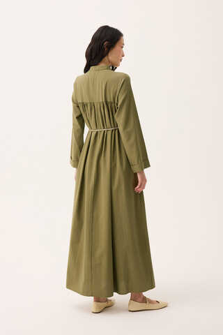 İmge Keten Elbise Haki - 15
