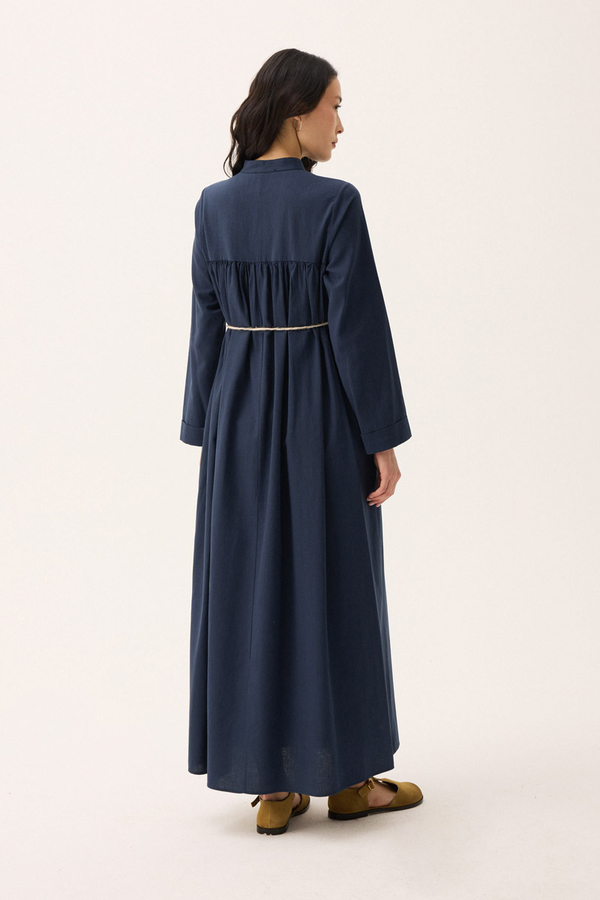 İmge Keten Elbise Lacivert - 15