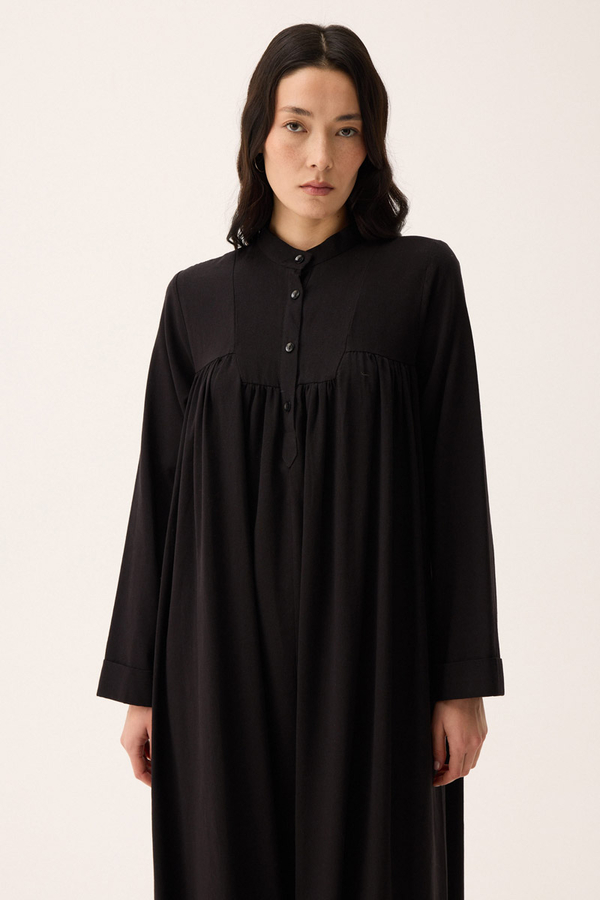 İmge Keten Elbise Siyah - 7