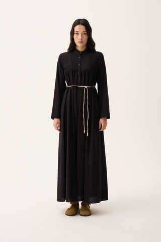 İmge Keten Elbise Siyah - 8