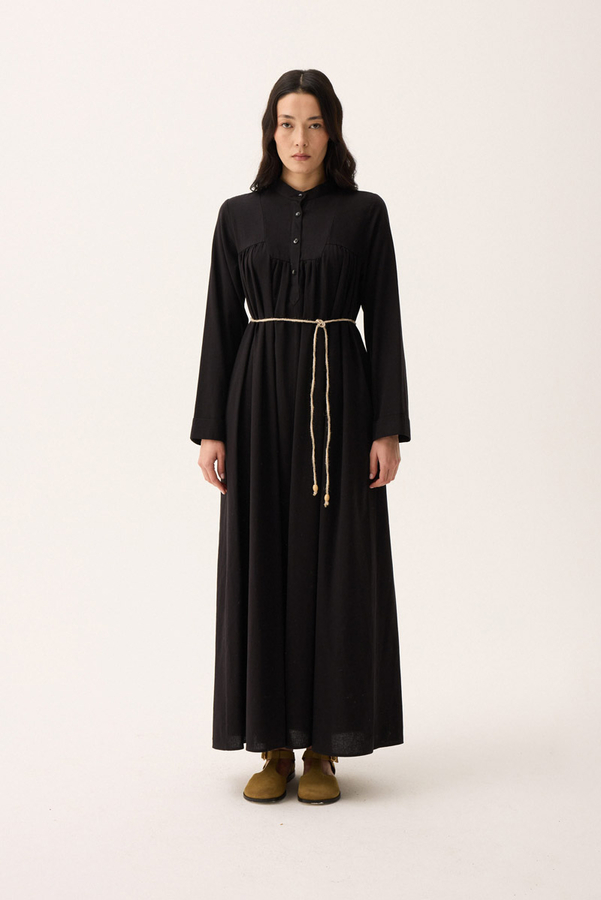 İmge Keten Elbise Siyah - 8