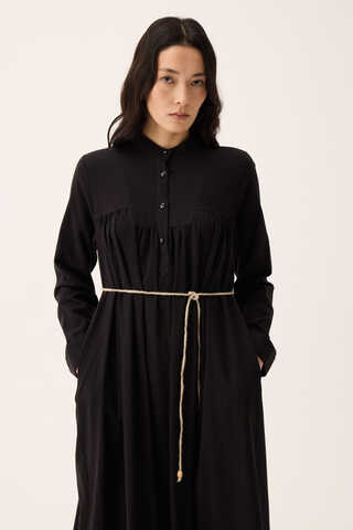 İmge Keten Elbise Siyah - 4