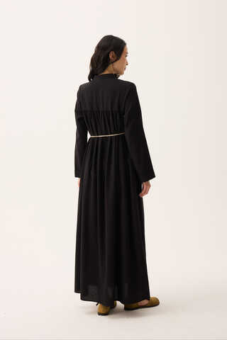 İmge Keten Elbise Siyah - 15