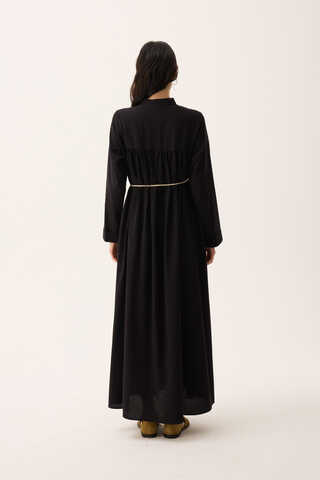 İmge Keten Elbise Siyah - 16