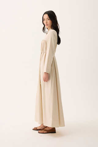 İmge Keten Elbise Taş - 3