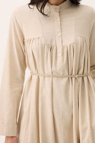 İmge Keten Elbise Taş - 6