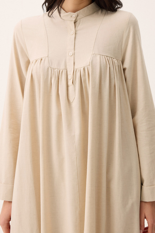 İmge Keten Elbise Taş - 10