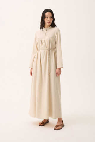 İmge Keten Elbise Taş - 9