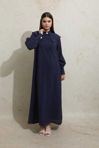 İncili Elbise Lacivert - 2