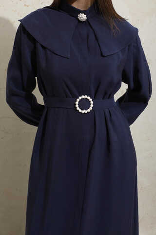 İncili Elbise Lacivert - 6