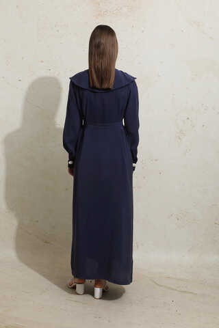 İncili Elbise Lacivert - 8