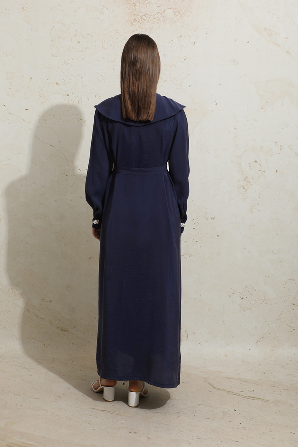 İncili Elbise Lacivert - 8