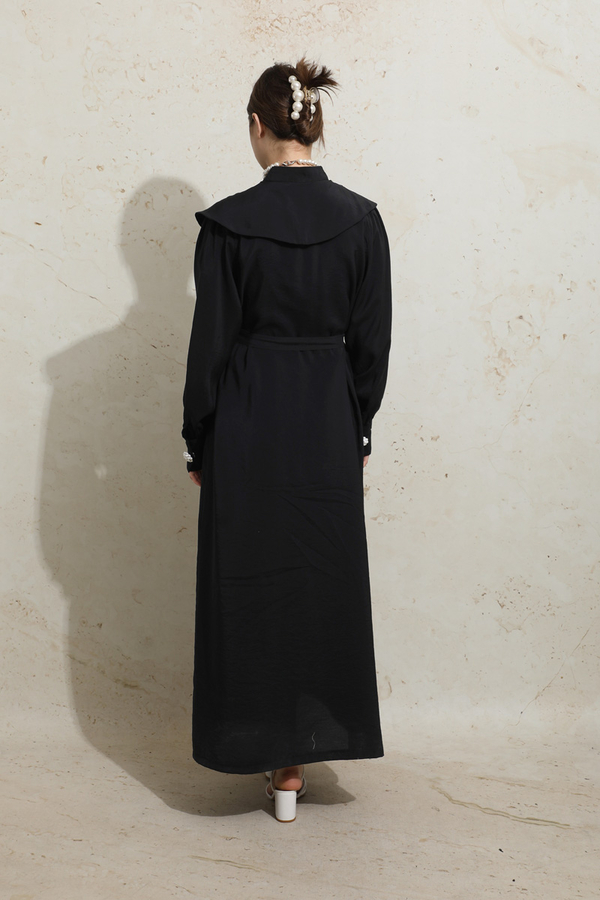 İncili Elbise Siyah - 6