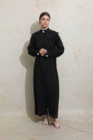 İncili Elbise Siyah - 5