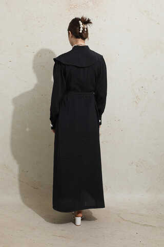 İncili Elbise Siyah - 6