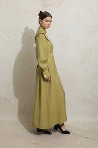 İncili Elbise Yağ Yeşili - 6