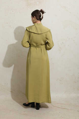 İncili Elbise Yağ Yeşili - 7