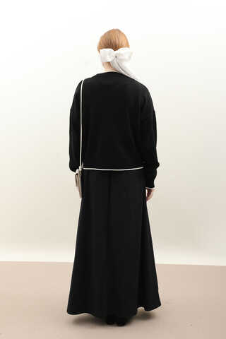 İncili Triko Hırka Siyah - 13