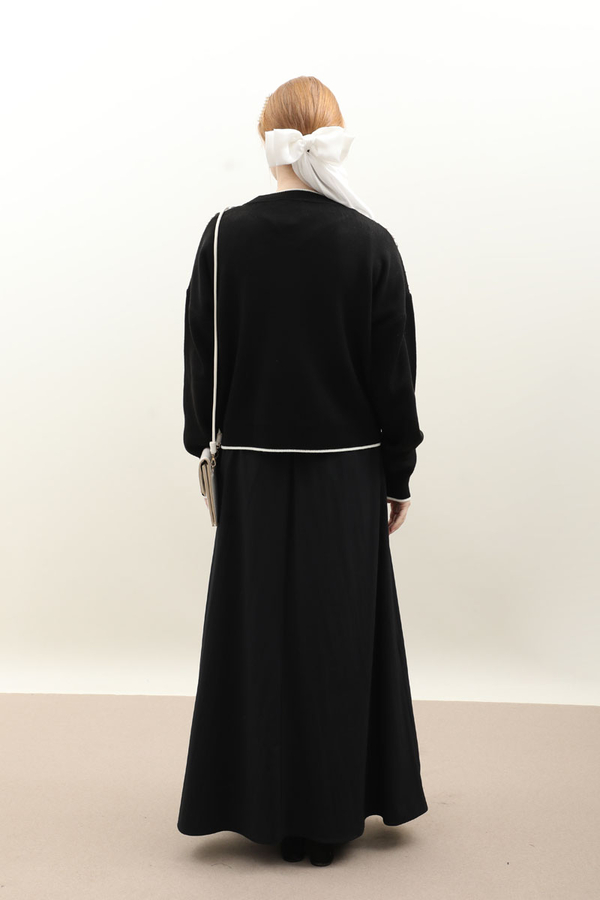 İncili Triko Hırka Siyah - 13