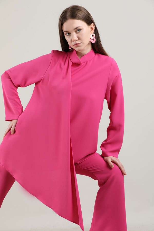 İspanyol Paça Asimetrik Takım Fuşya - 4