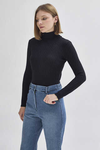 İspanyol Paça Denim Pantolon Açık Mavi - 6