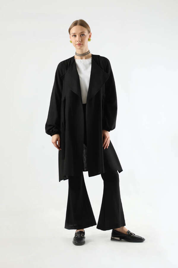 İspanyol Paça Kimono Takım Siyah - 1