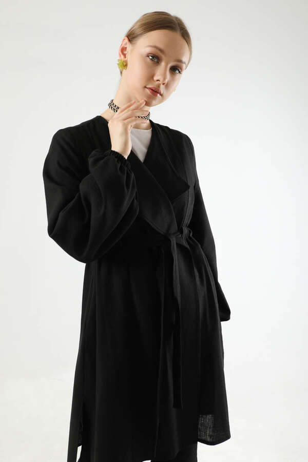 İspanyol Paça Kimono Takım Siyah - 2