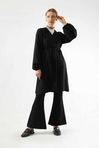 İspanyol Paça Kimono Takım Siyah - 3