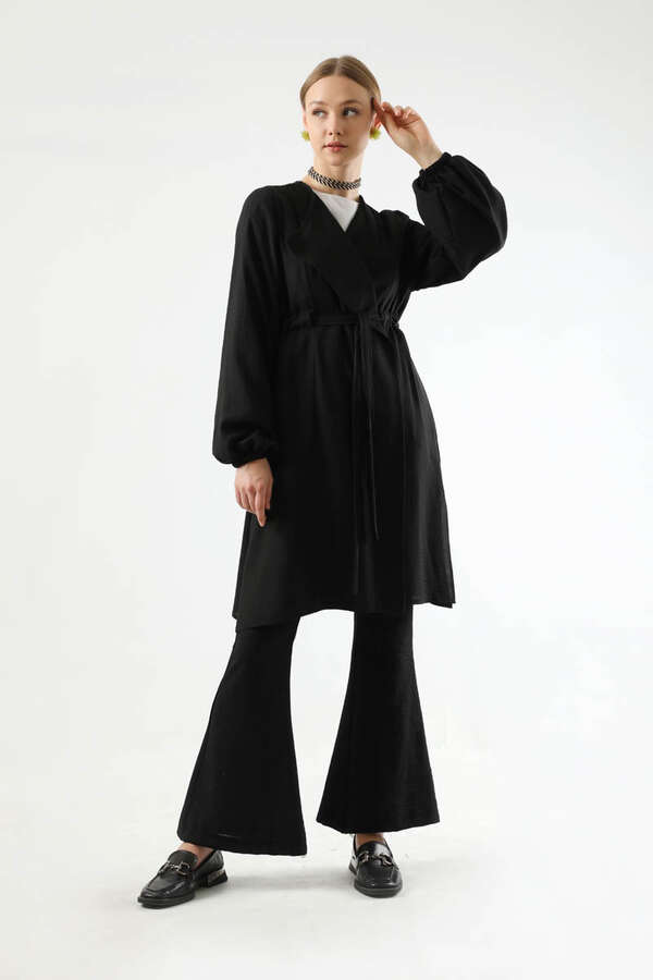 İspanyol Paça Kimono Takım Siyah - 3