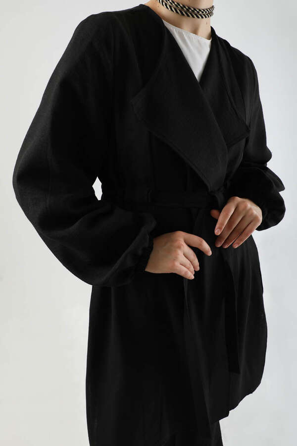İspanyol Paça Kimono Takım Siyah - 4