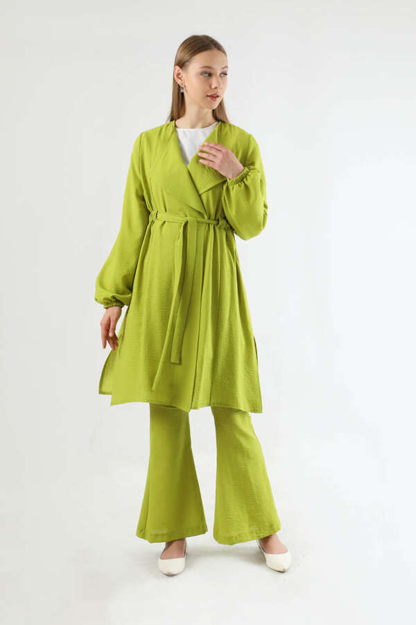 İspanyol Paça Kimono Takım Yağ Yeşili - 3