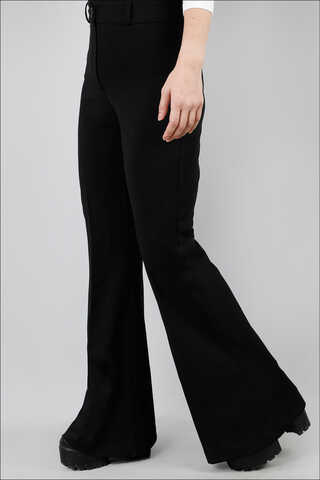İspanyol Paça Pantolon Siyah - 2
