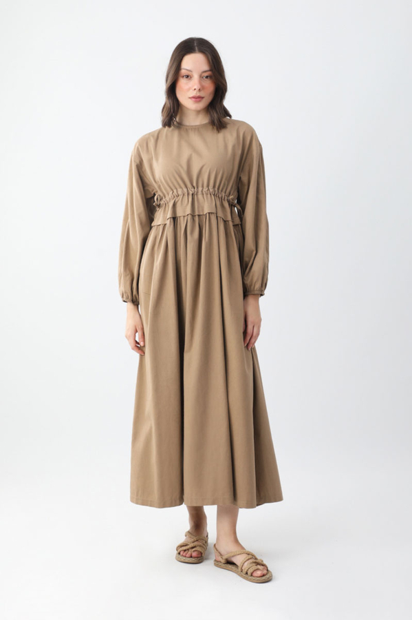 İynem Keten Elbise Camel - 2