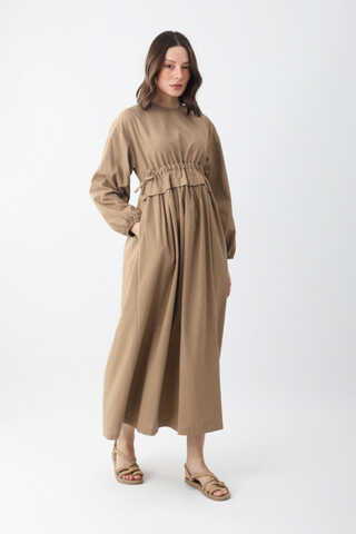 İynem Keten Elbise Camel - 6