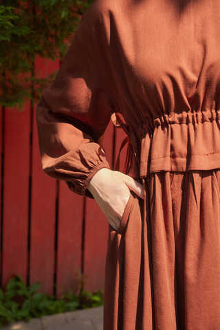 İynem Keten Elbise Kiremit - 4