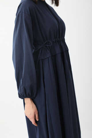 İynem Keten Elbise Lacivert - 4