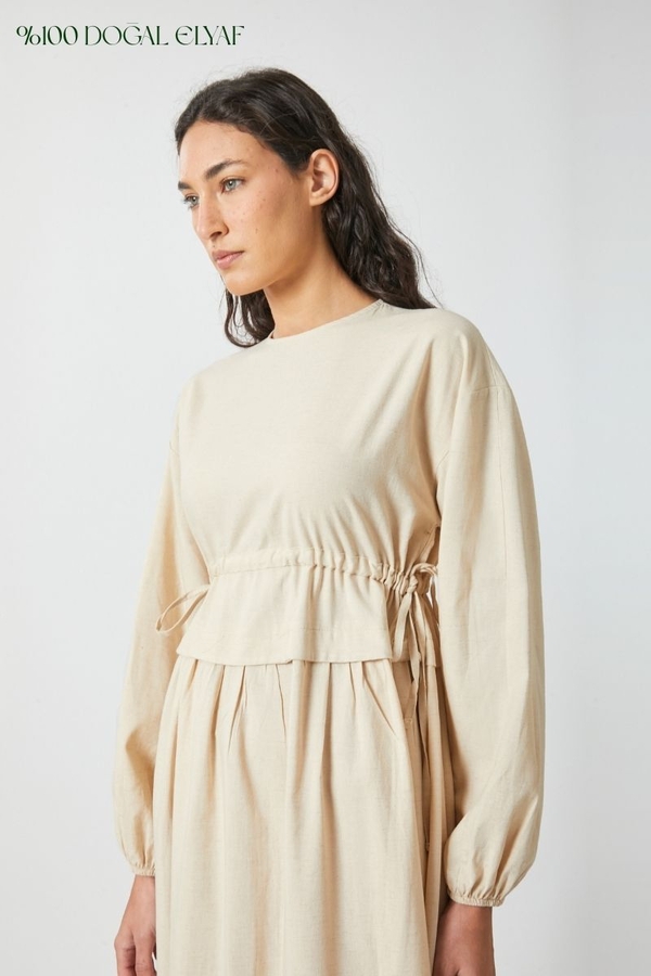 Iynem Linen Dress Stone 