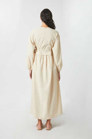 İynem Keten Elbise Taş - 14