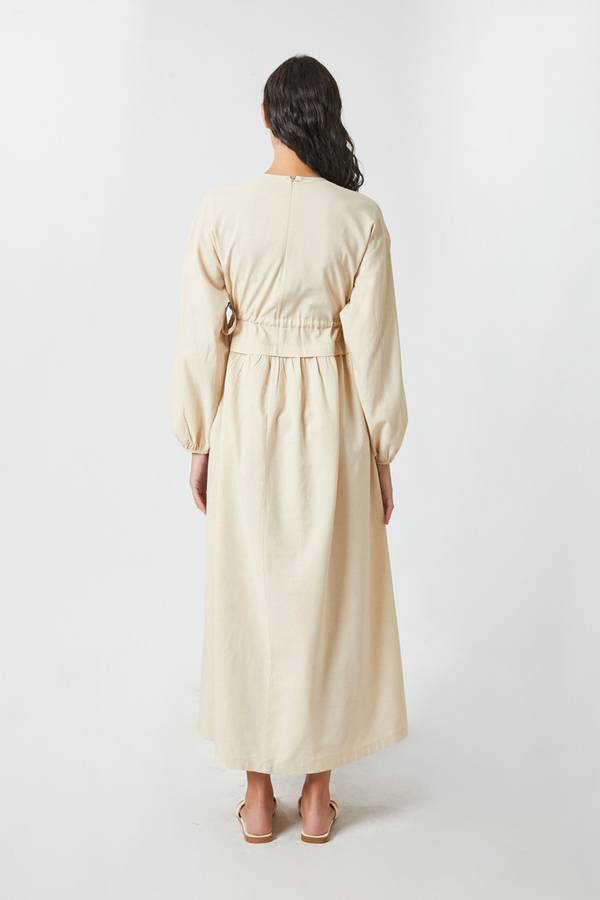 İynem Keten Elbise Taş - 14