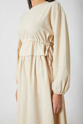 İynem Keten Elbise Taş - 5